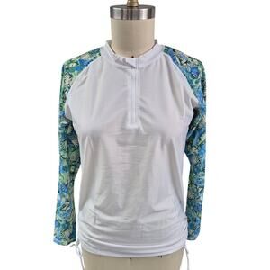 Banana Boat UPF 50+ Swim/ Sun Shirt Zipper Neck Poly/Spandex Sz L